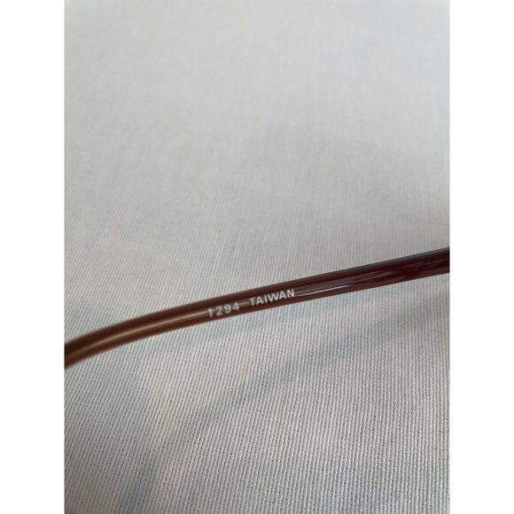 Vintage Clear & Brown Round Eyeglass Frames Full Rim - Picture 3 of 10